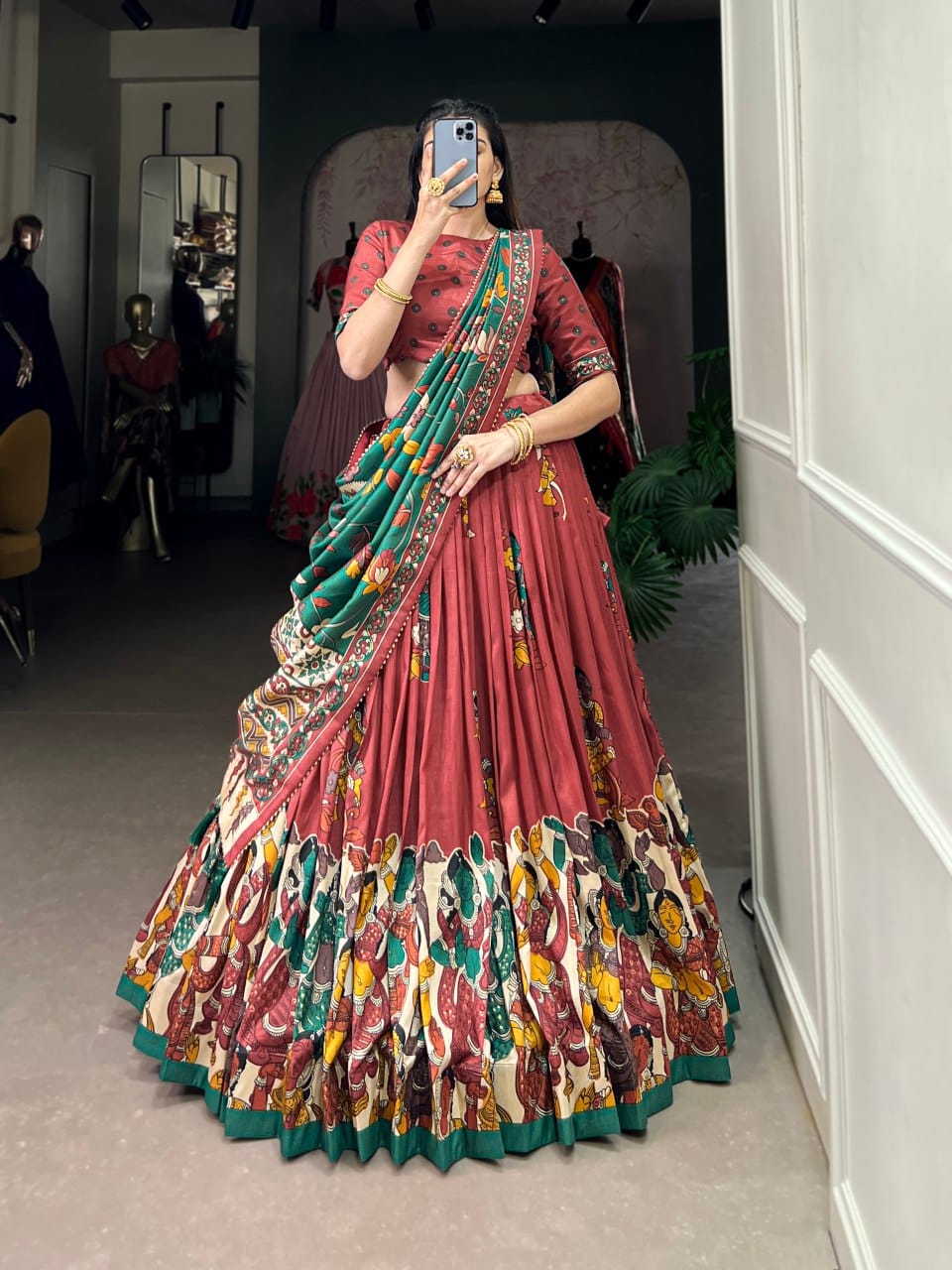 LNB 1236 Tussar Silk Printed Lehenga Choli Suppliers In India